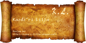 Kazári Lilla névjegykártya
